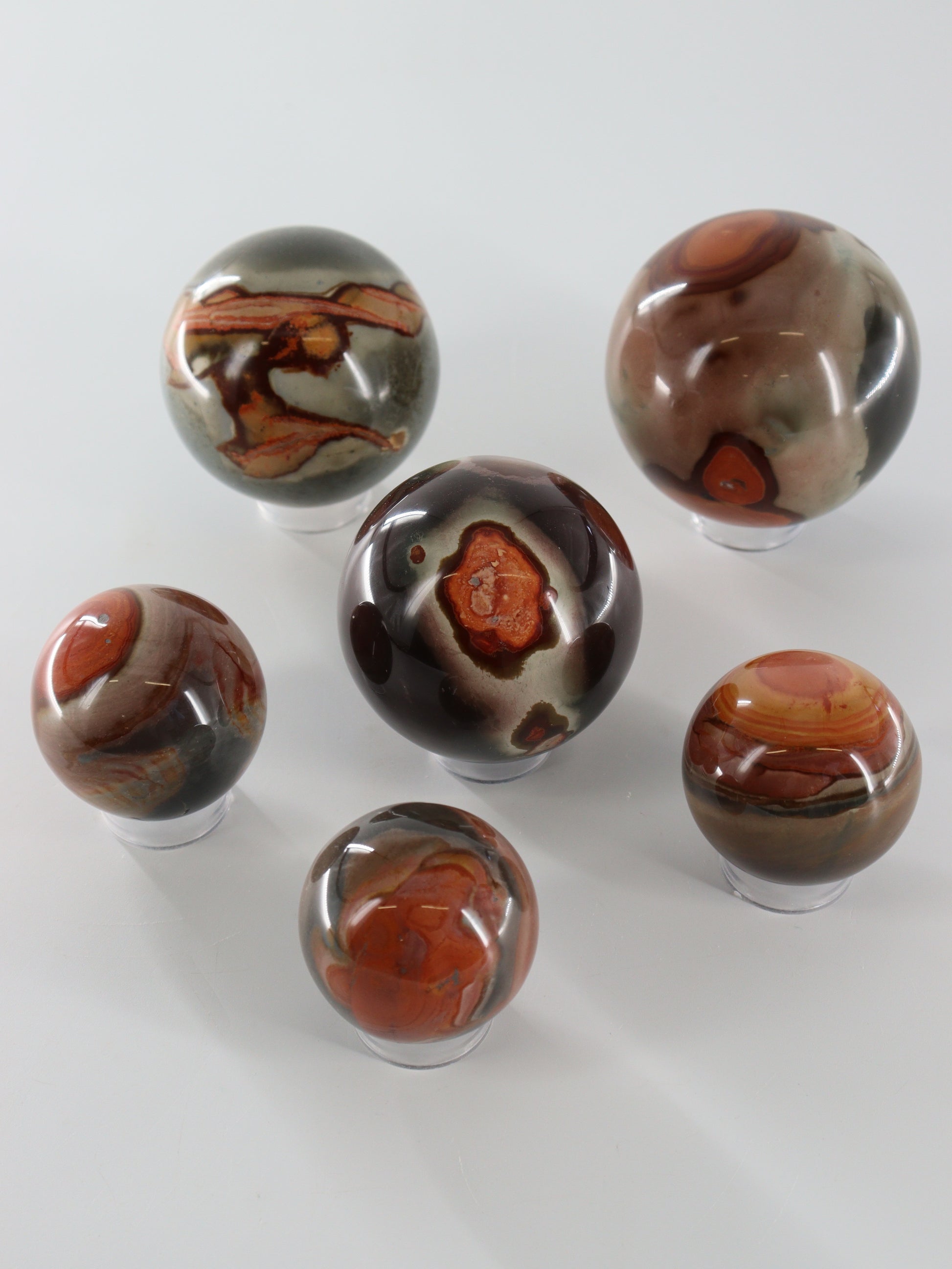 Polychrome Jasper Spheres Set of 6 - Expert Wholesale and Supplier of Wholesale Crystals & Bulk Gemstones, []