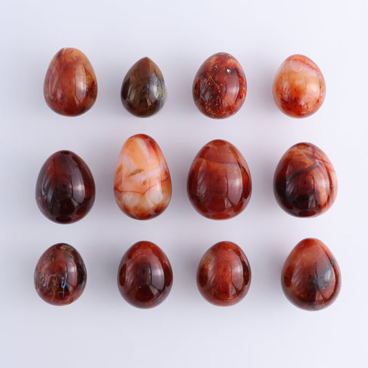 Carnelian Eggs Set of 12 - Expert Wholesale and Supplier of Wholesale Crystals & Bulk Gemstones, ["carnelian","Eggs","Madagascar"]