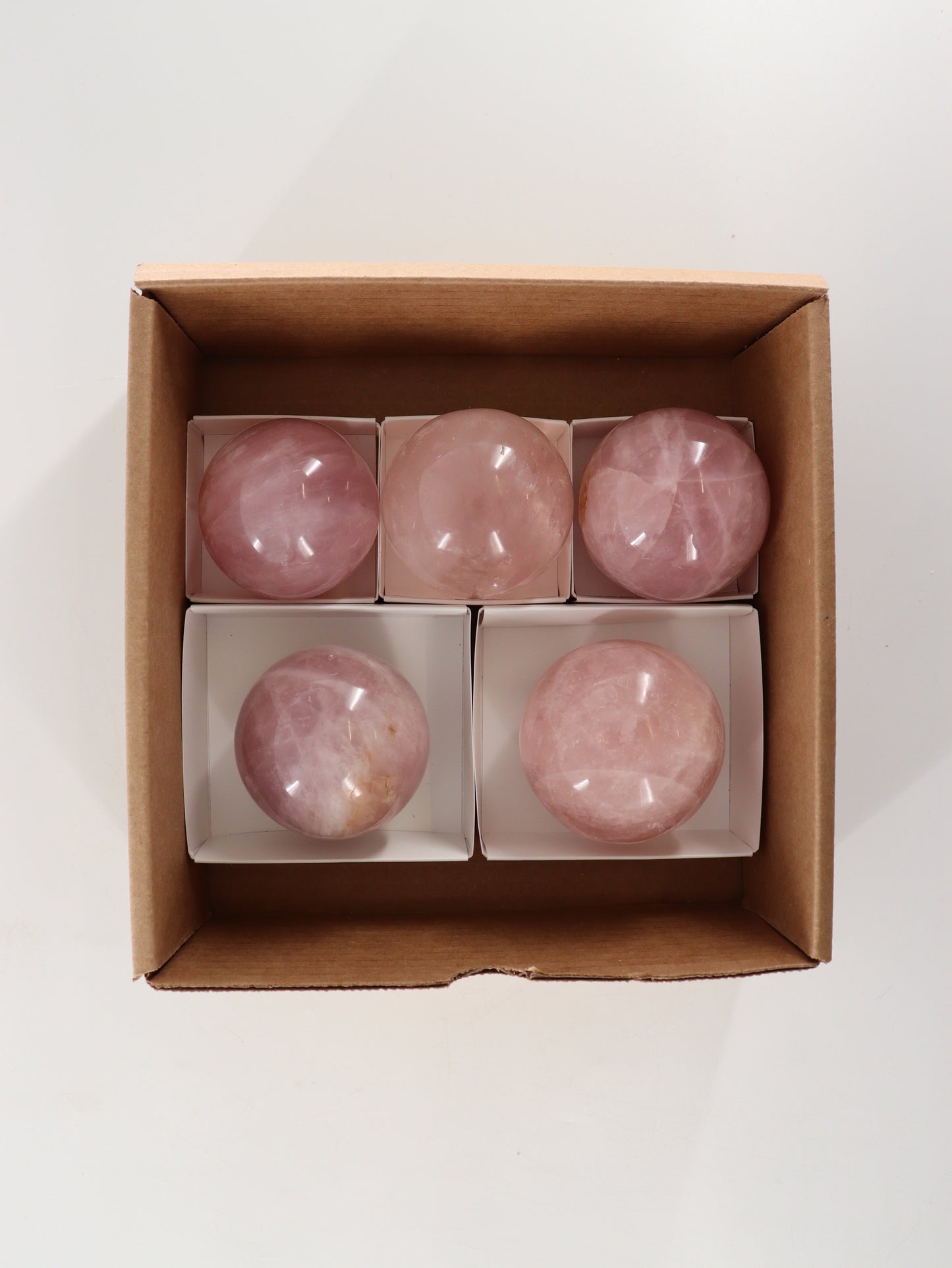 Rose Quartz Spheres Set of 5 - Expert Wholesale and Supplier of Wholesale Crystals & Bulk Gemstones, []