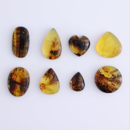Chiapas Mexico Amber Cabs Set of 8 - Expert Wholesale and Supplier of Wholesale Crystals & Bulk Gemstones, ["Amber","Cabs","Chiapas Amber","Mexico"]