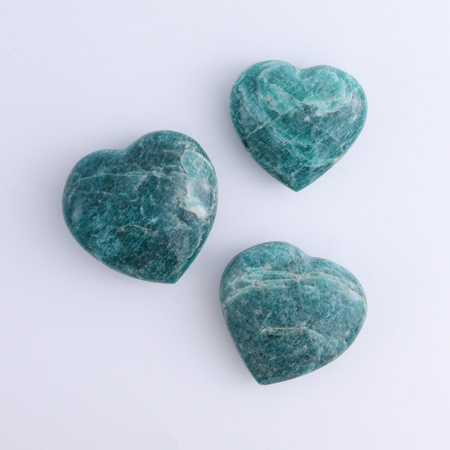 Amazonite Hearts Set of 12 - Expert Wholesale and Supplier of Wholesale Crystals & Bulk Gemstones, ["Amazonite","Hearts","Madagascar"]
