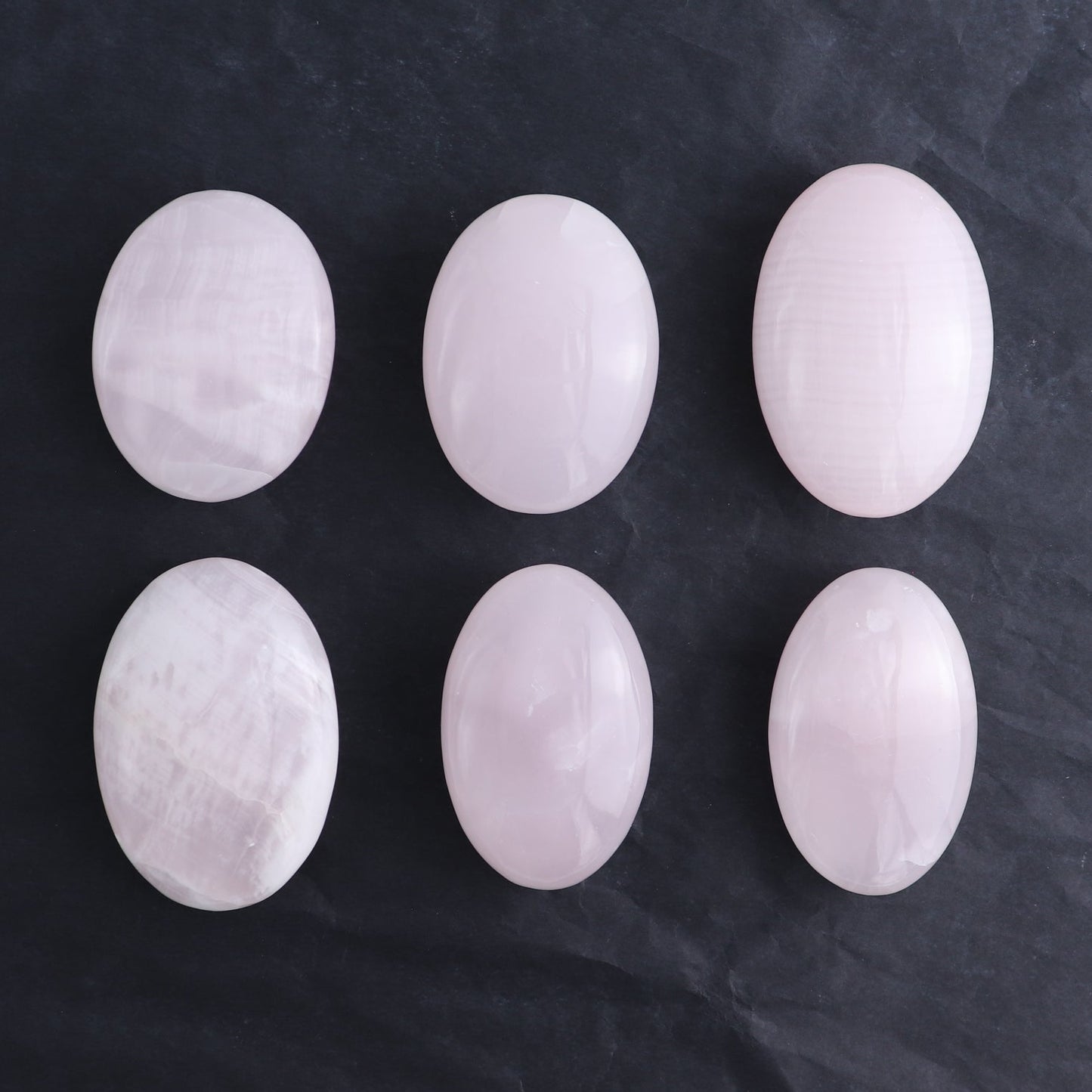 Pink Mangano Calcite Palm Stone Set of 6