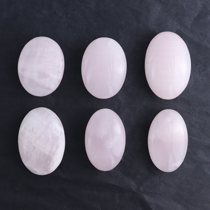 Pink Mangano Calcite Palm Stone Set of 6