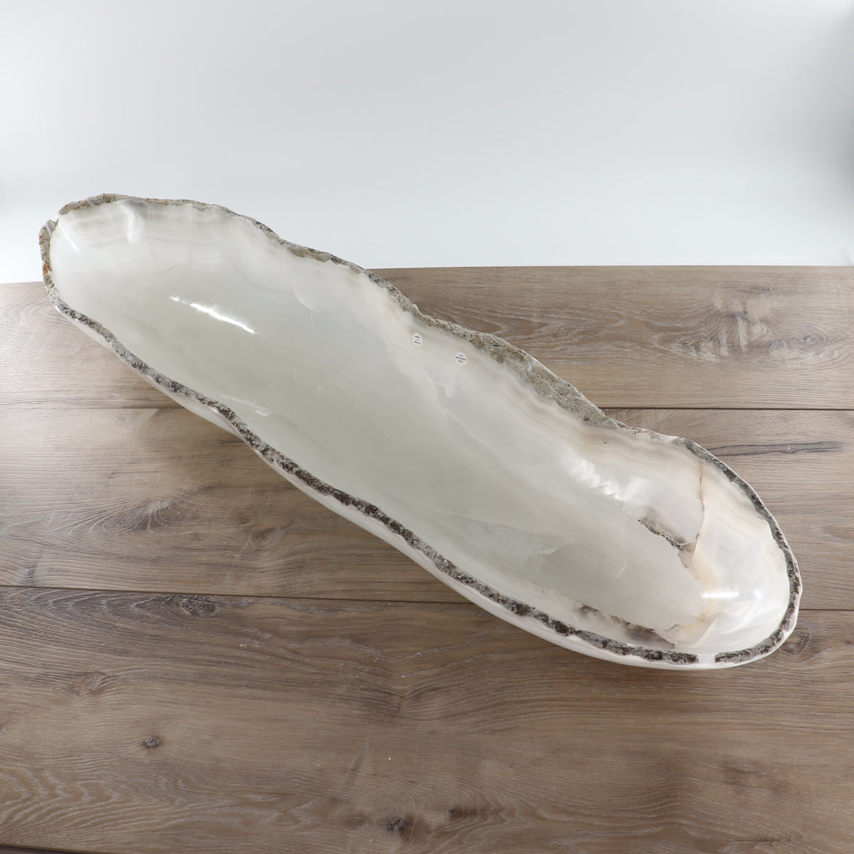 Mexican Onyx/Calcite Canoe Bowl 34"