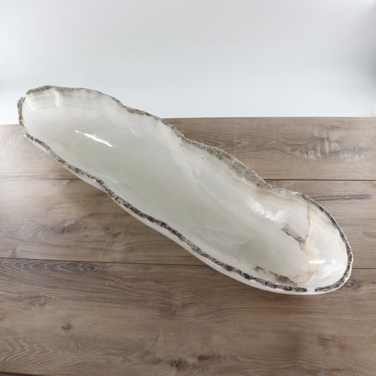 Mexican Onyx/Calcite Canoe Bowl 34"