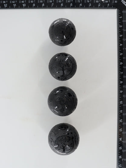 Obsidian Spheres Set of 4 - Expert Supplier of Wholesale Crystals & Bulk Gemstones