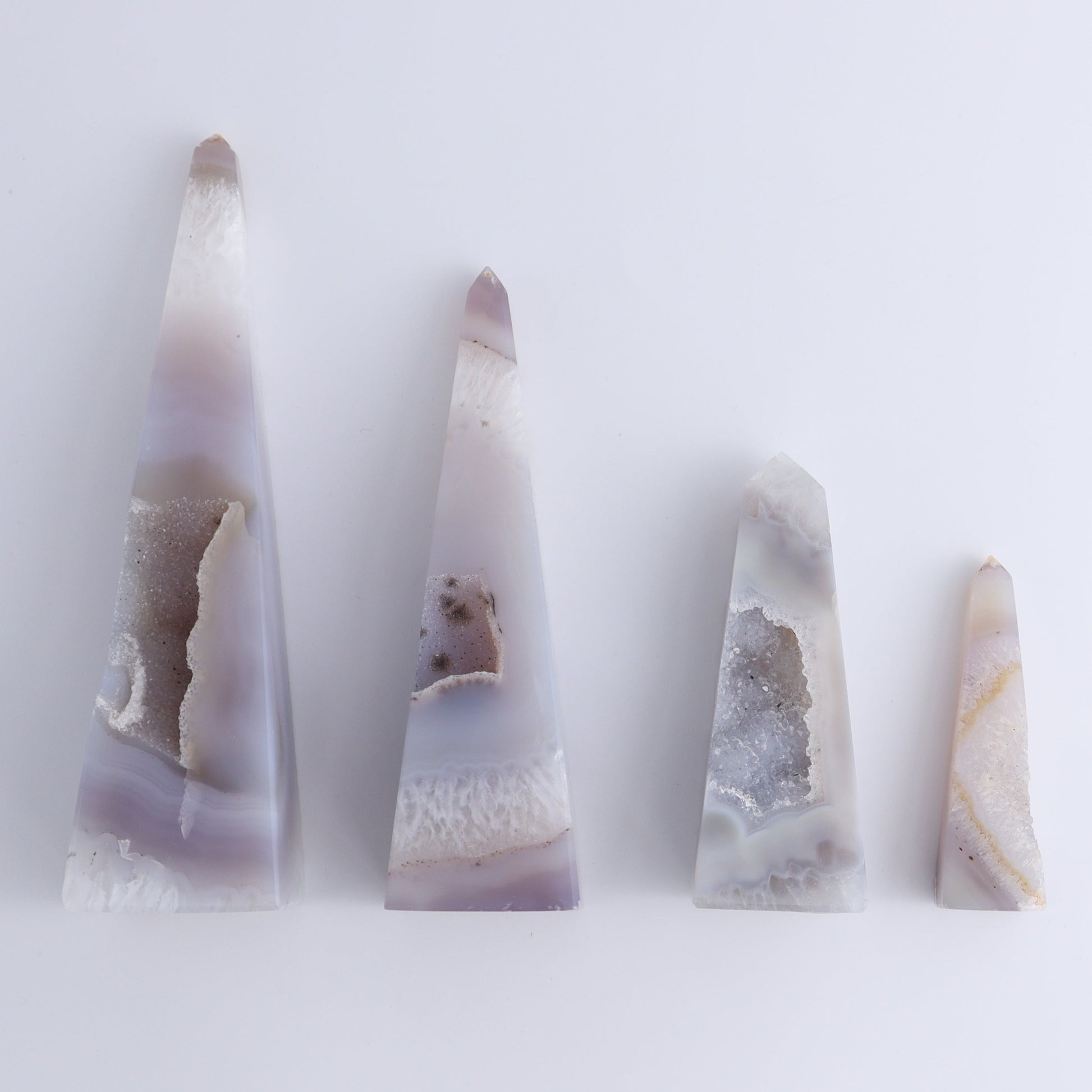Agate Obelisk Set of 4 - Expert Wholesale and Supplier of Wholesale Crystals & Bulk Gemstones, ["Agate","Brazil","Obelisk"]