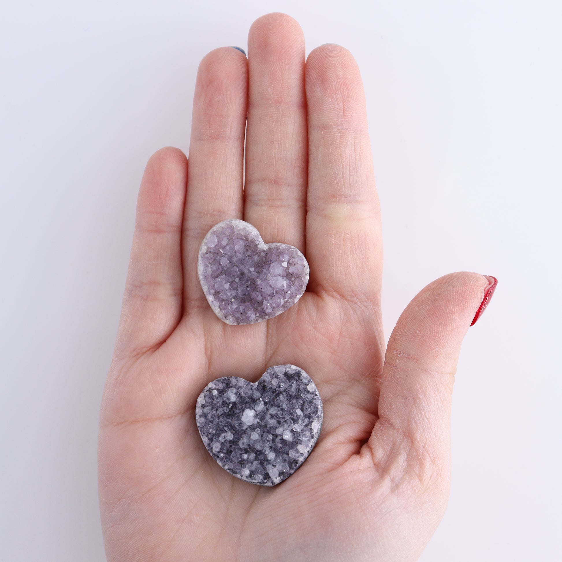 Uruguay Amethyst Hearts Cabs Set of 12 - Expert Wholesale and Supplier of Wholesale Crystals & Bulk Gemstones, ["Amethyst","Cabs","close_70","Hearts","Uruguay"]