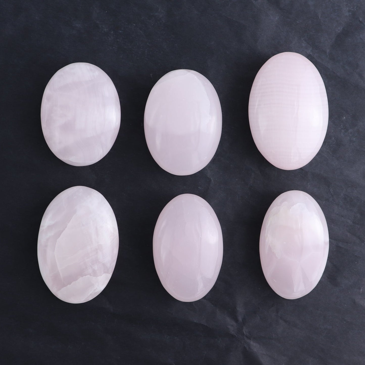 Pink Mangano Calcite Palm Stone Set of 6
