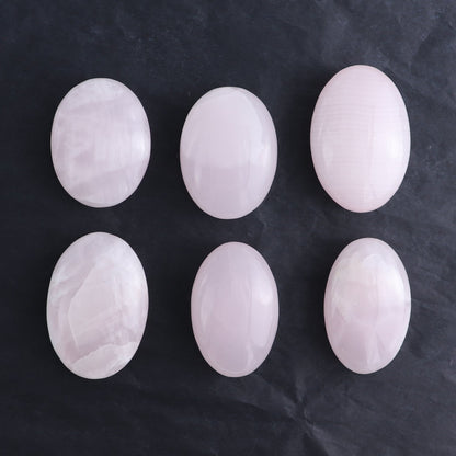 Pink Mangano Calcite Palm Stone Set of 6