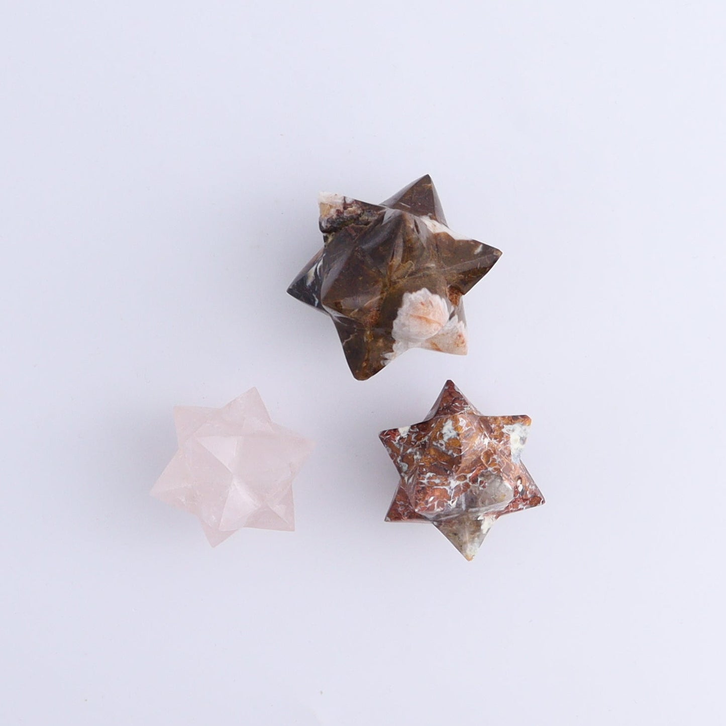Mixed Stones Stars Set of 15 - Expert Wholesale and Supplier of Wholesale Crystals & Bulk Gemstones, ["jasper","Quartz","Rose Quartz","stars"]