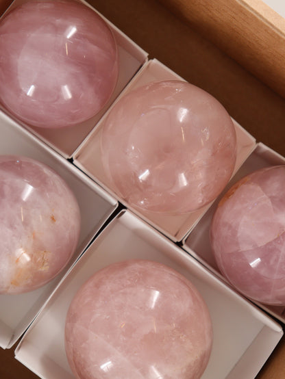 Rose Quartz Spheres Set of 5 - Expert Wholesale and Supplier of Wholesale Crystals & Bulk Gemstones, []