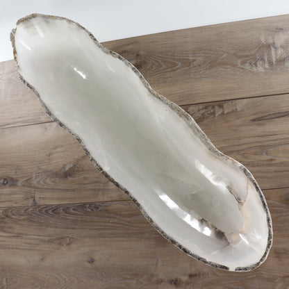Mexican Onyx/Calcite Canoe Bowl 34"