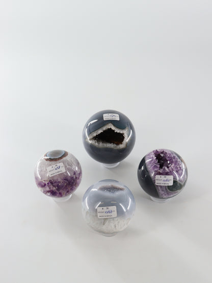Amethyst Agate Spheres Set of 4 - Expert Wholesale and Supplier of Wholesale Crystals & Bulk Gemstones, []