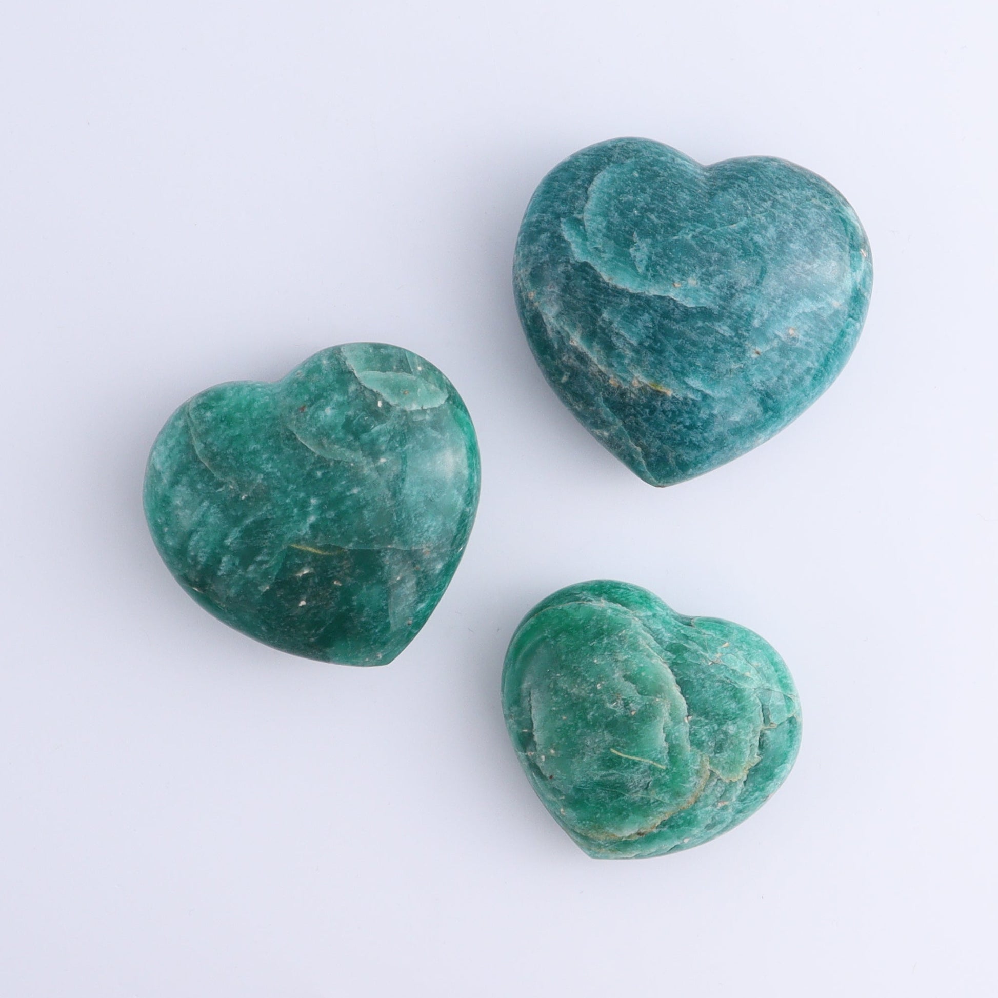 Amazonite Hearts Set of 12 - Expert Wholesale and Supplier of Wholesale Crystals & Bulk Gemstones, ["Amazonite","Hearts","Madagascar"]