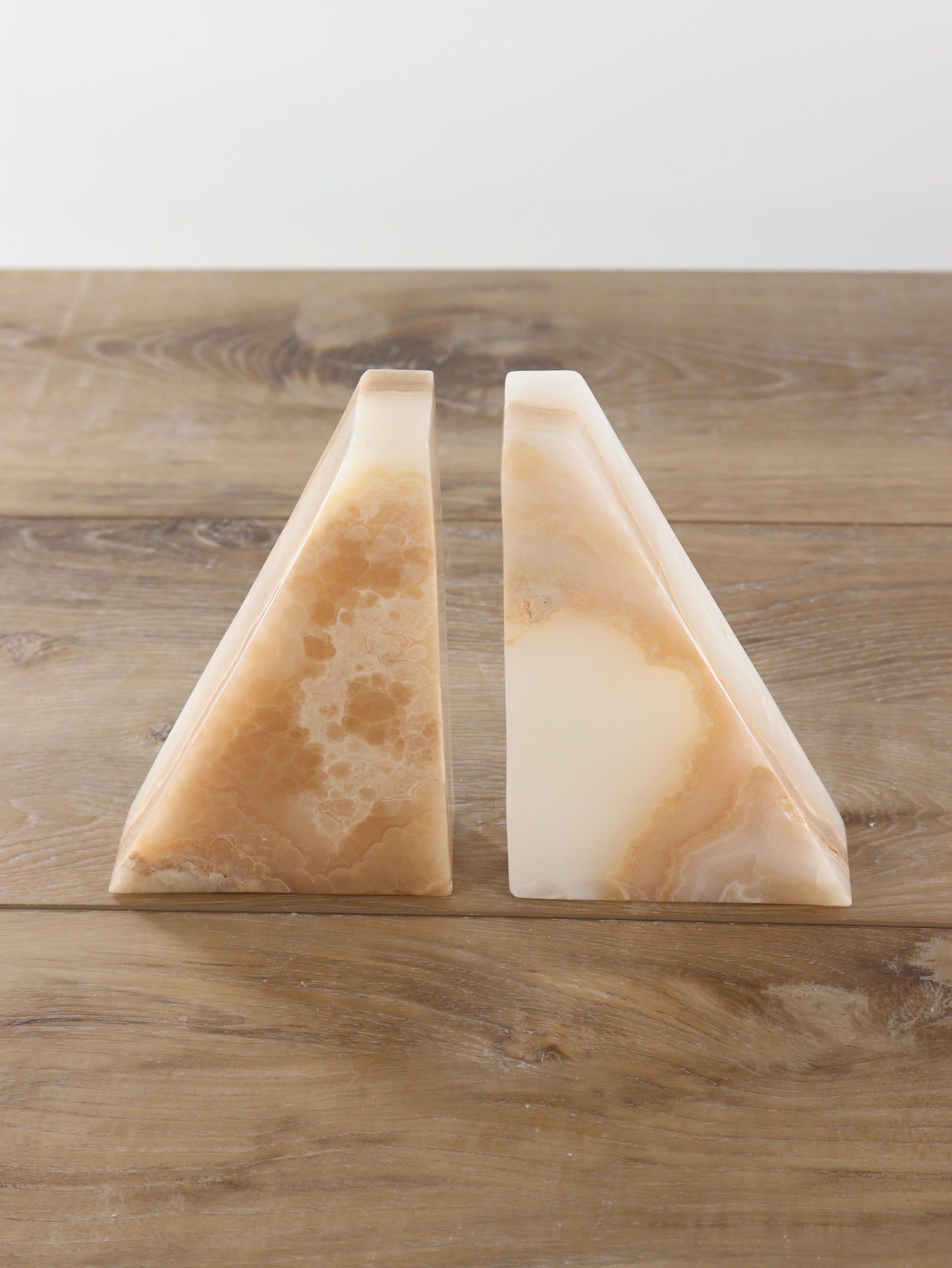 Rustic Light Tan Polished Onyx Bookends - Expert Supplier of Wholesale Crystals & Bulk Gemstones