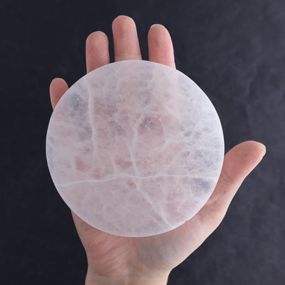 One Selenite (Satin Spar) Round Plate 10 cm - Expert Wholesale and Supplier of Wholesale Crystals & Bulk Gemstones, ["Close_30","Morocco","Round Dish","Selenite"]