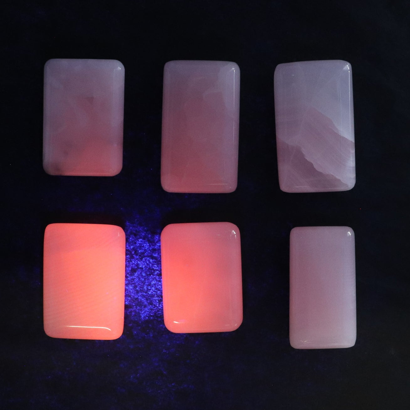 Pink Mangano Calcite Rectangles Set of 12