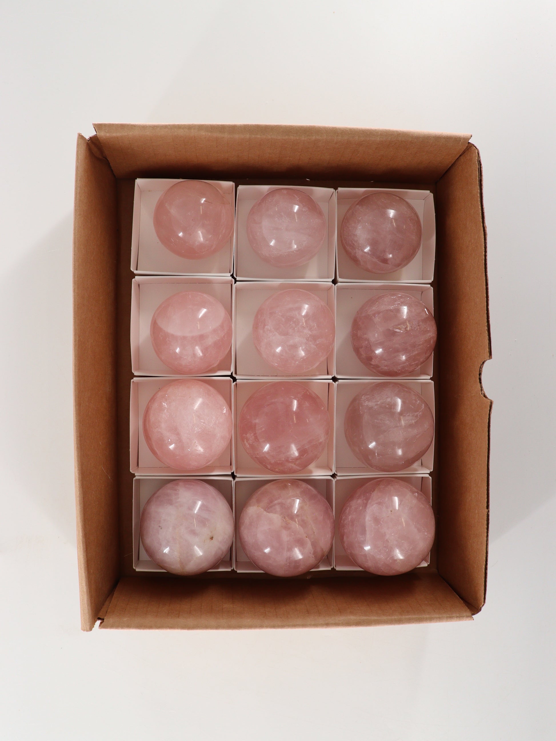 Rose Quartz Spheres Set of 12 - Expert Wholesale and Supplier of Wholesale Crystals & Bulk Gemstones, []