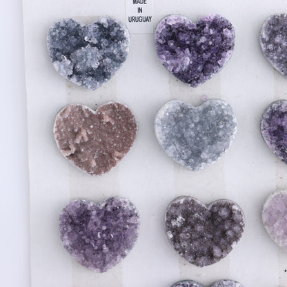 Uruguay Amethyst Hearts Cabs Set of 12 - Expert Wholesale and Supplier of Wholesale Crystals & Bulk Gemstones, ["Amethyst","Cabs","close_70","Hearts","Uruguay"]