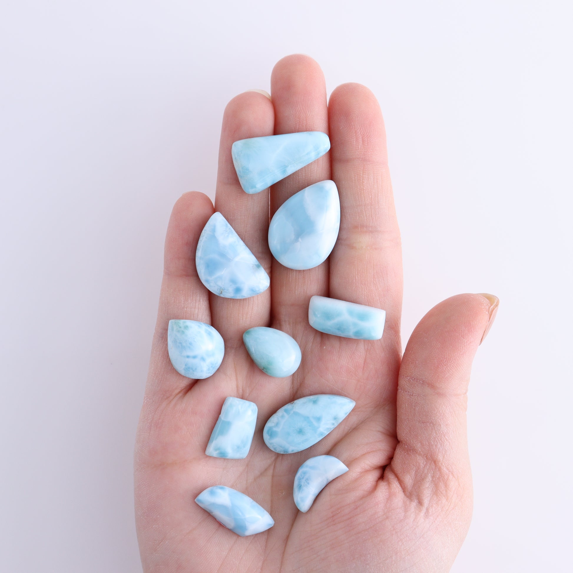 Larmiar Cabs Set of 10 - Expert Wholesale and Supplier of Wholesale Crystals & Bulk Gemstones, ["Cabs","Freeform","Freeforms","Larimar"]