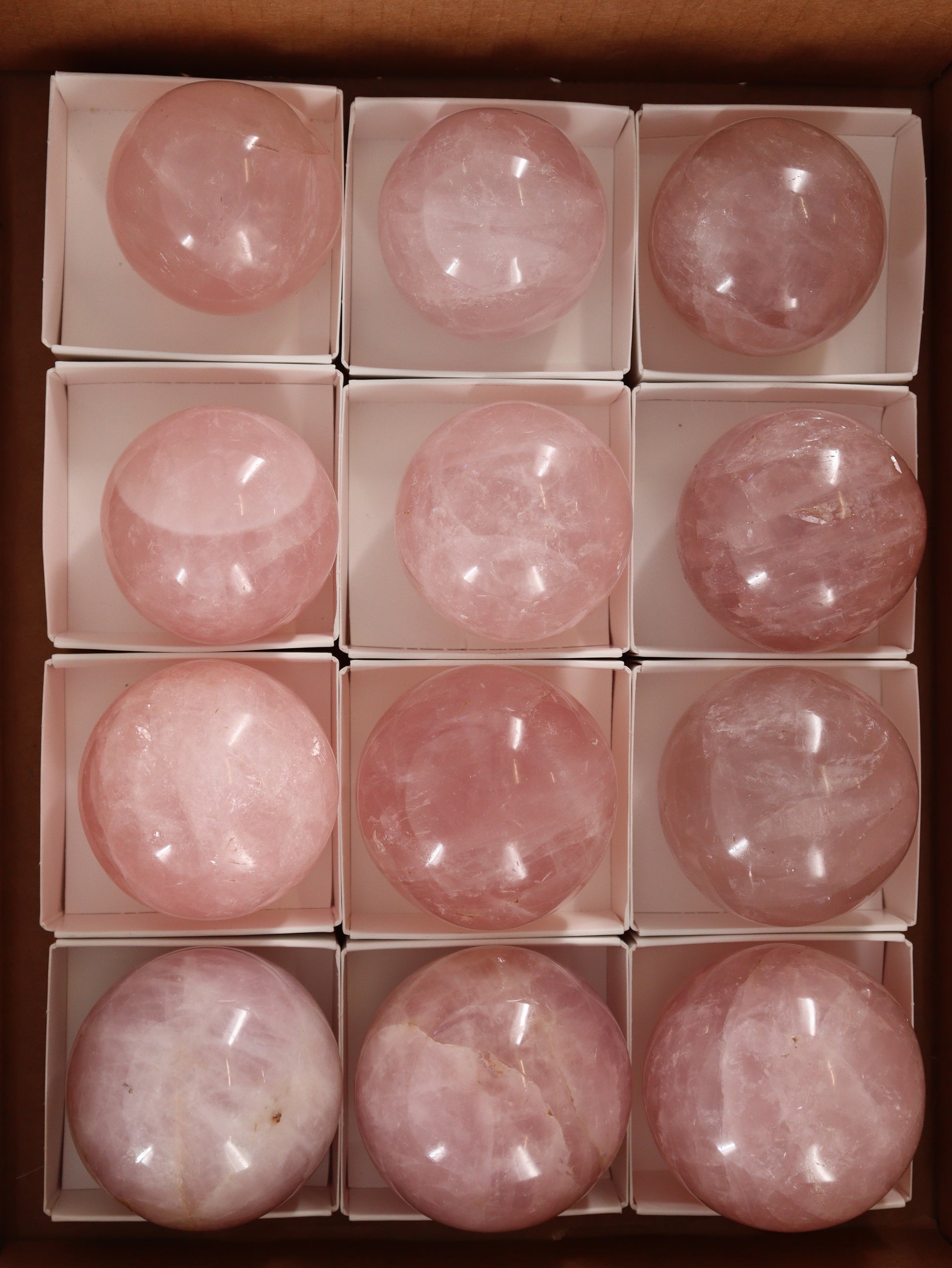 Rose Quartz Spheres Set of 12 - Expert Wholesale and Supplier of Wholesale Crystals & Bulk Gemstones, []