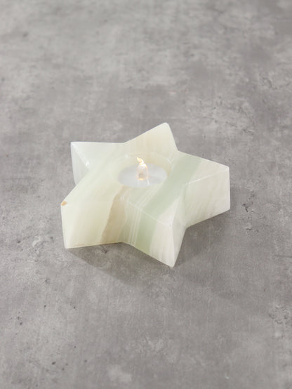 White and Green Onyx Star Candle Holders Set of 4 - Expert Wholesale and Supplier of Wholesale Crystals & Bulk Gemstones, ["Accessories","Candle Holder","Catalog Onyx","Mexico","Onyx"]