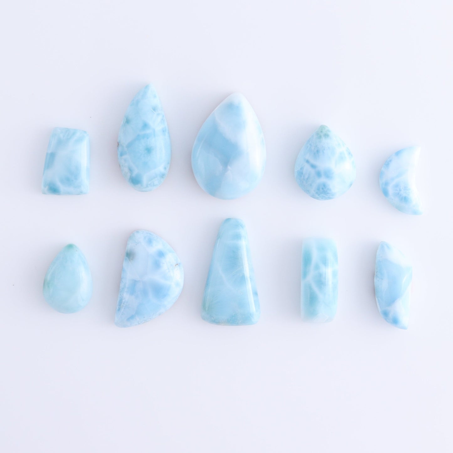 Larmiar Cabs Set of 10 - Expert Wholesale and Supplier of Wholesale Crystals & Bulk Gemstones, ["Cabs","Freeform","Freeforms","Larimar"]