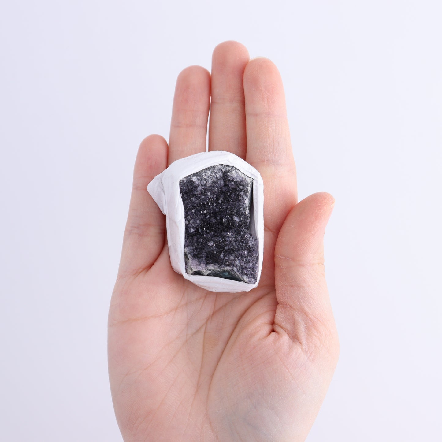 Uruguay Black Amethyst Clusters Flat of 9 - Expert Wholesale and Supplier of Wholesale Crystals & Bulk Gemstones, ["Amethyst","Black Amethyst","Clusters","Uruguay"]