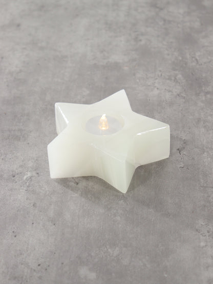 White and Green Onyx Star Candle Holders Set of 4 - Expert Wholesale and Supplier of Wholesale Crystals & Bulk Gemstones, ["Accessories","Candle Holder","Catalog Onyx","Mexico","Onyx"]