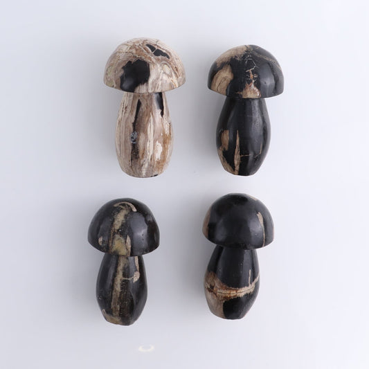 Petrified Wood Mushrooms Set of 4