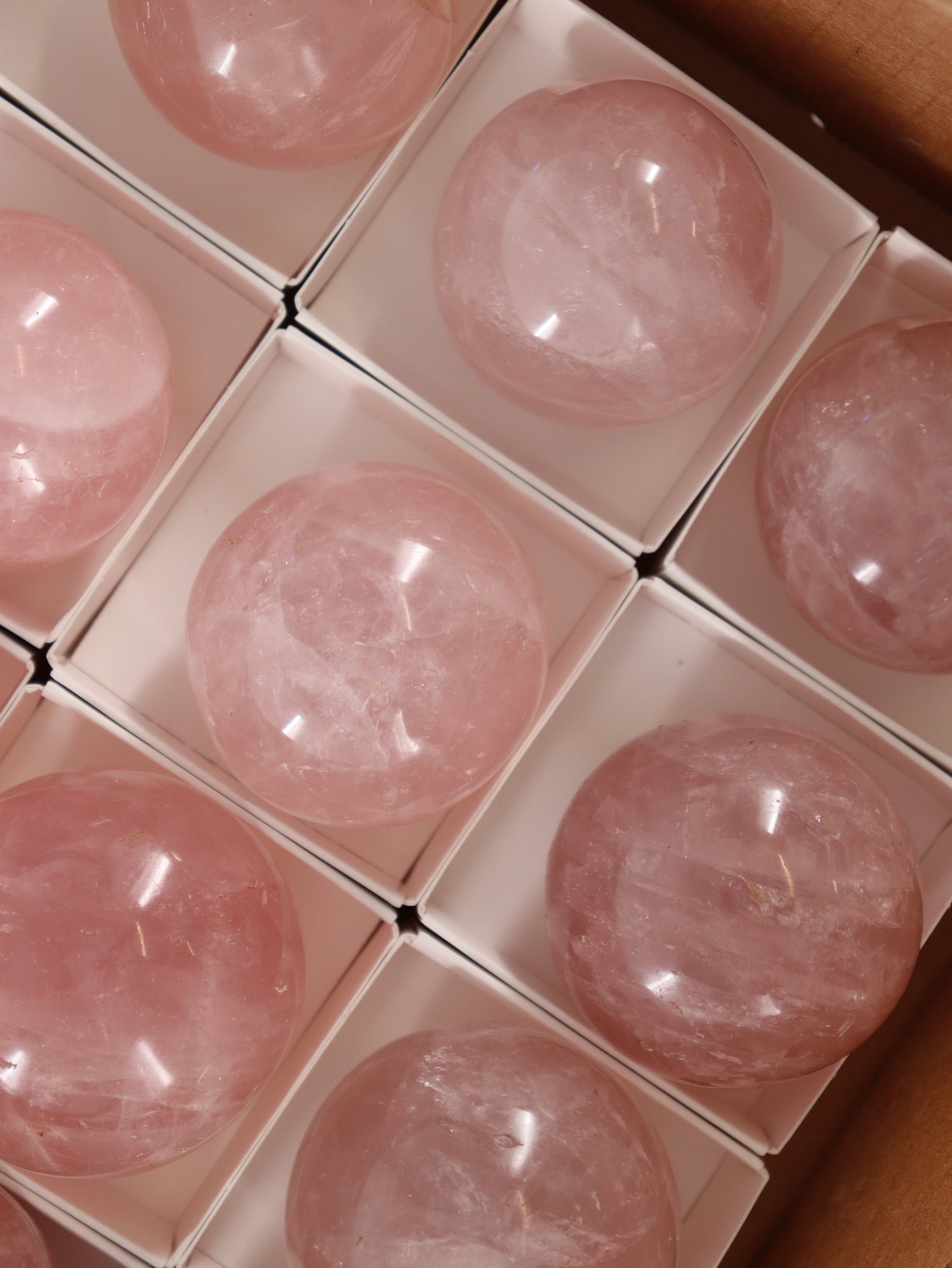 Rose Quartz Spheres Set of 12 - Expert Wholesale and Supplier of Wholesale Crystals & Bulk Gemstones, []