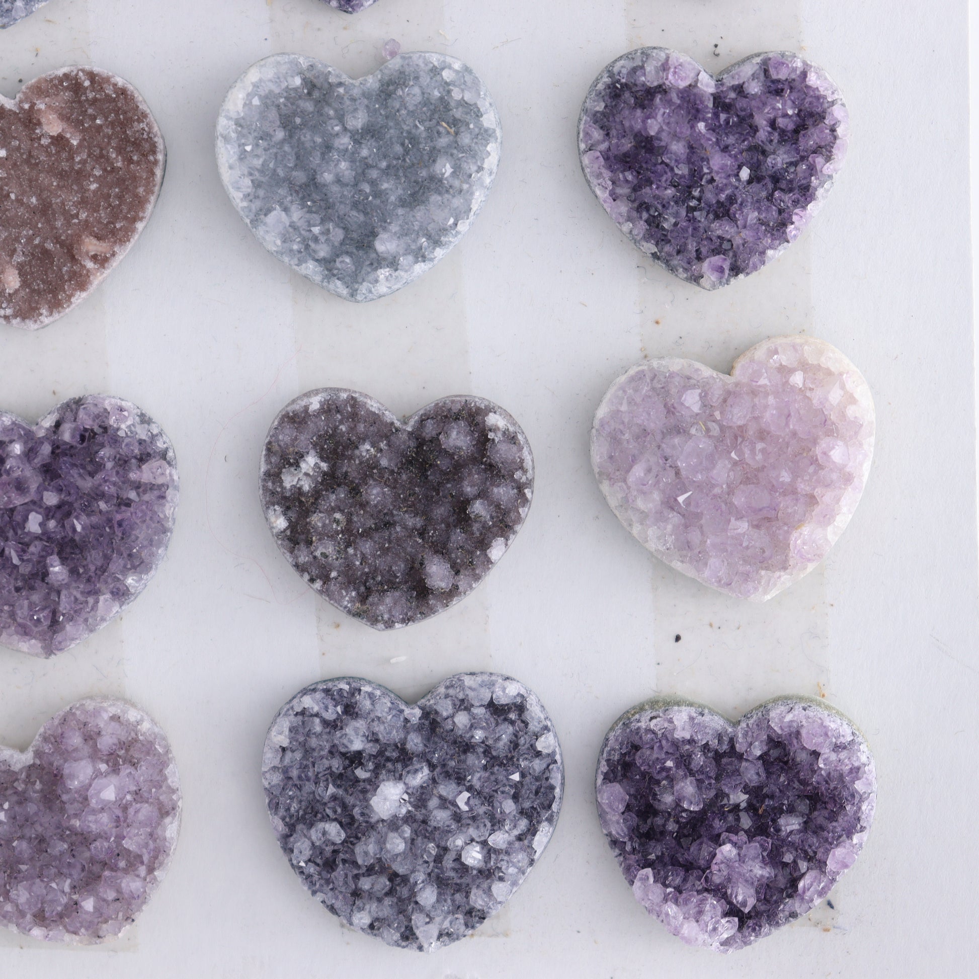 Uruguay Amethyst Hearts Cabs Set of 12 - Expert Wholesale and Supplier of Wholesale Crystals & Bulk Gemstones, ["Amethyst","Cabs","close_70","Hearts","Uruguay"]
