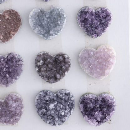 Uruguay Amethyst Hearts Cabs Set of 12 - Expert Wholesale and Supplier of Wholesale Crystals & Bulk Gemstones, ["Amethyst","Cabs","close_70","Hearts","Uruguay"]