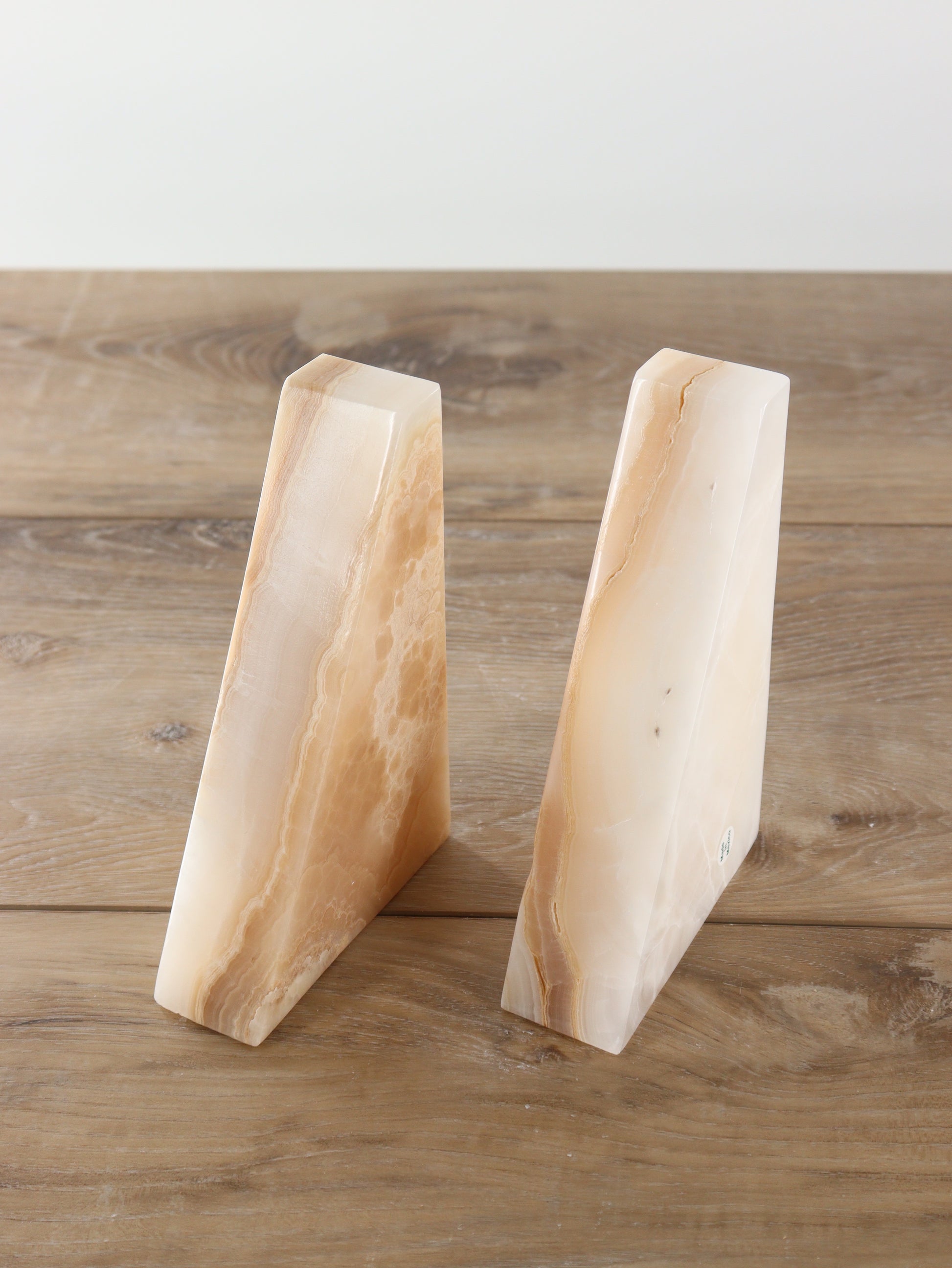 Rustic Light Tan Polished Onyx Bookends - Expert Supplier of Wholesale Crystals & Bulk Gemstones