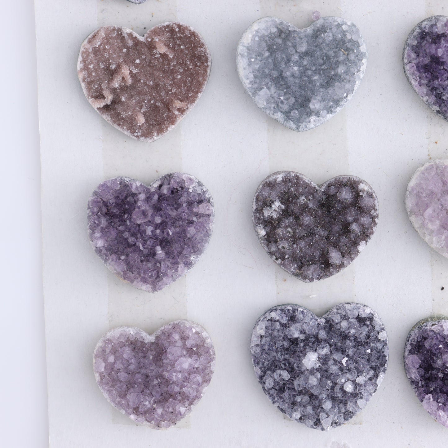 Uruguay Amethyst Hearts Cabs Set of 12 - Expert Wholesale and Supplier of Wholesale Crystals & Bulk Gemstones, ["Amethyst","Cabs","close_70","Hearts","Uruguay"]