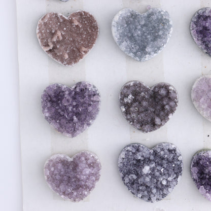 Uruguay Amethyst Hearts Cabs Set of 12 - Expert Wholesale and Supplier of Wholesale Crystals & Bulk Gemstones, ["Amethyst","Cabs","close_70","Hearts","Uruguay"]