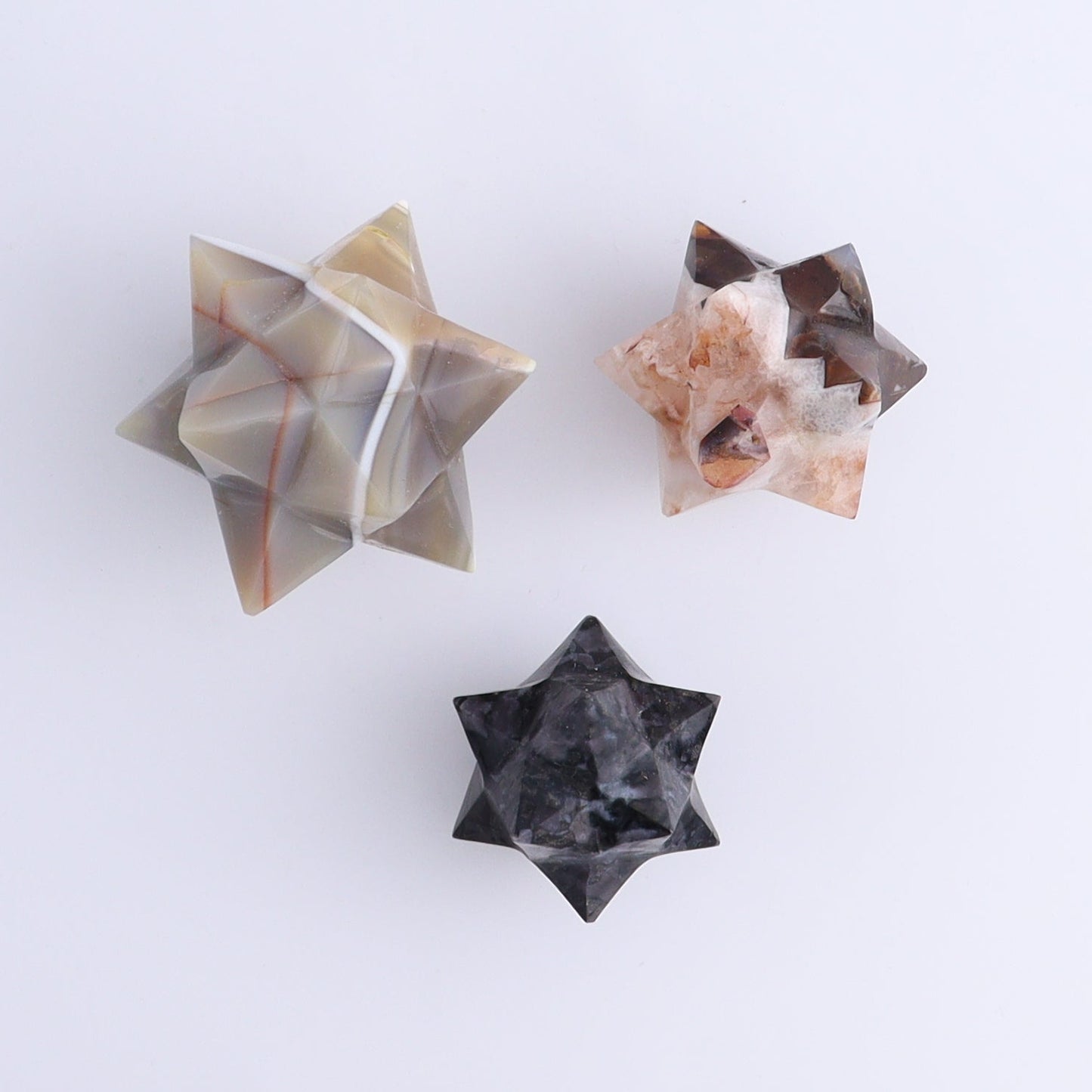 Mixed Stones Stars Set of 15 - Expert Wholesale and Supplier of Wholesale Crystals & Bulk Gemstones, ["jasper","Quartz","Rose Quartz","stars"]