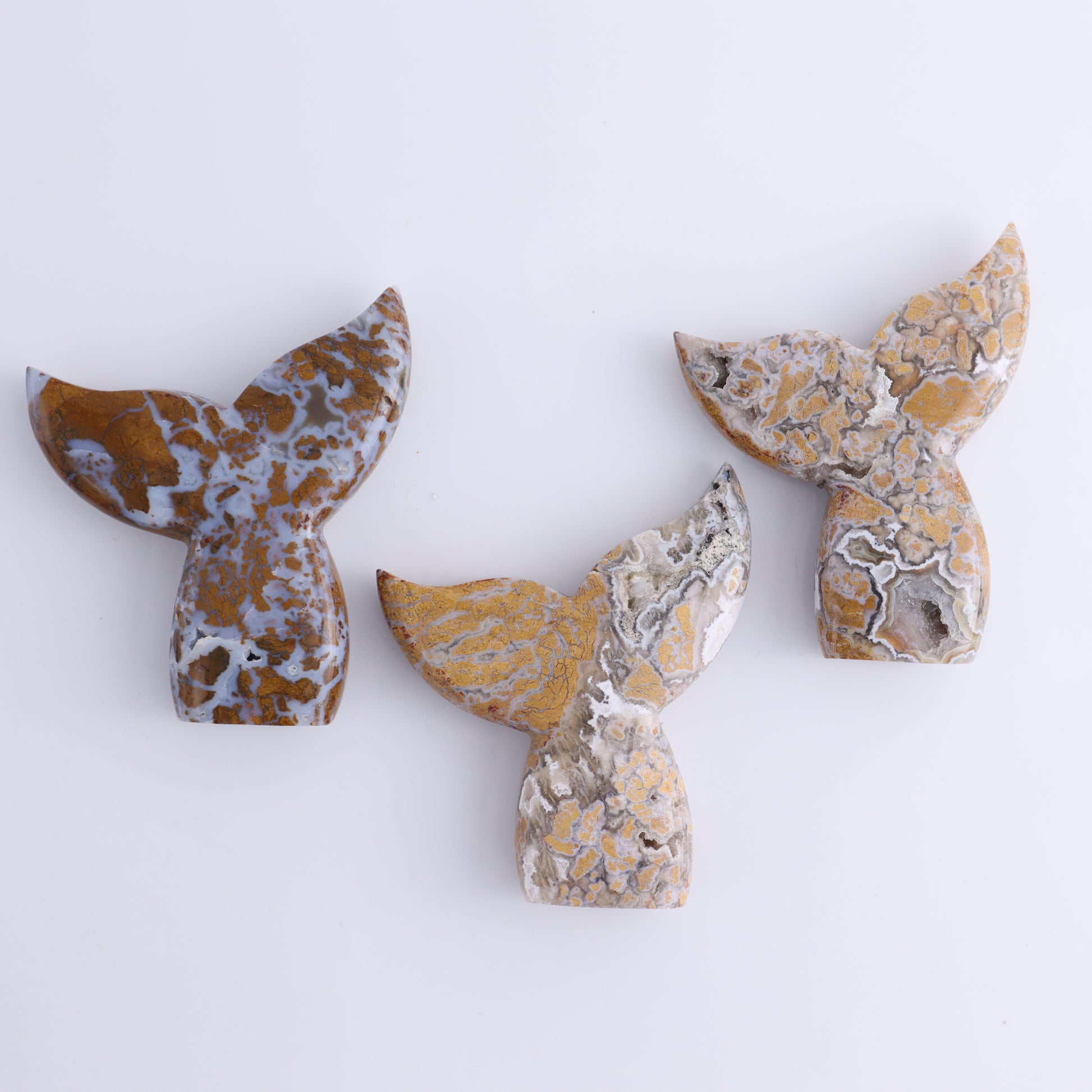 Brecciated Jasper Mixed Carvings Set of 6 - Expert Wholesale and Supplier of Wholesale Crystals & Bulk Gemstones, ["Brecciated Jasper","Freeforms","Indonesia","Mermaid Tail","moons"]