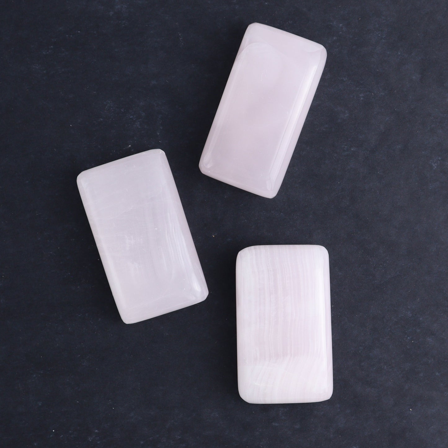 Pink Mangano Calcite Rectangles and Hearts Set of 6 - Expert Wholesale and Supplier of Wholesale Crystals & Bulk Gemstones, ["Calcite","Hearts","Madagascar","Pink Calcite","Rectangle"]