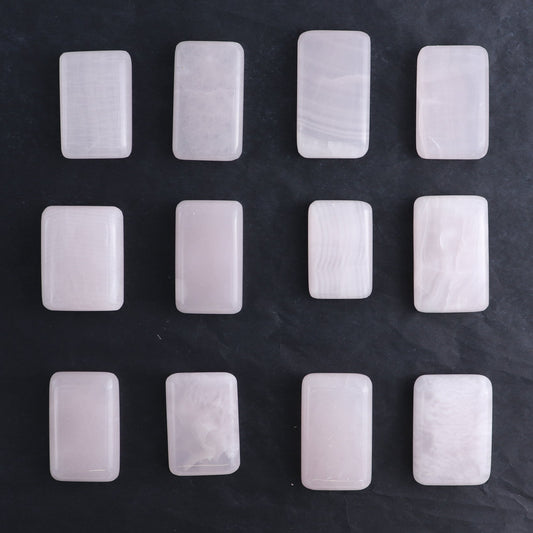 Pink Mangano Calcite Rectangles Set of 12 - Expert Wholesale and Supplier of Wholesale Crystals & Bulk Gemstones, ["Pink Calcite"]