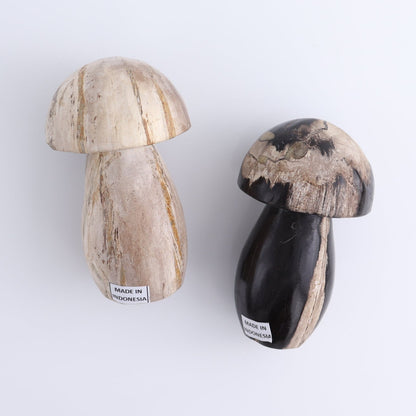 Petrified Wood Mushrooms Set of 4