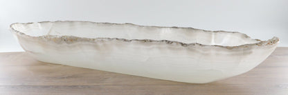 Mexican Onyx/Calcite Canoe Bowl 34"