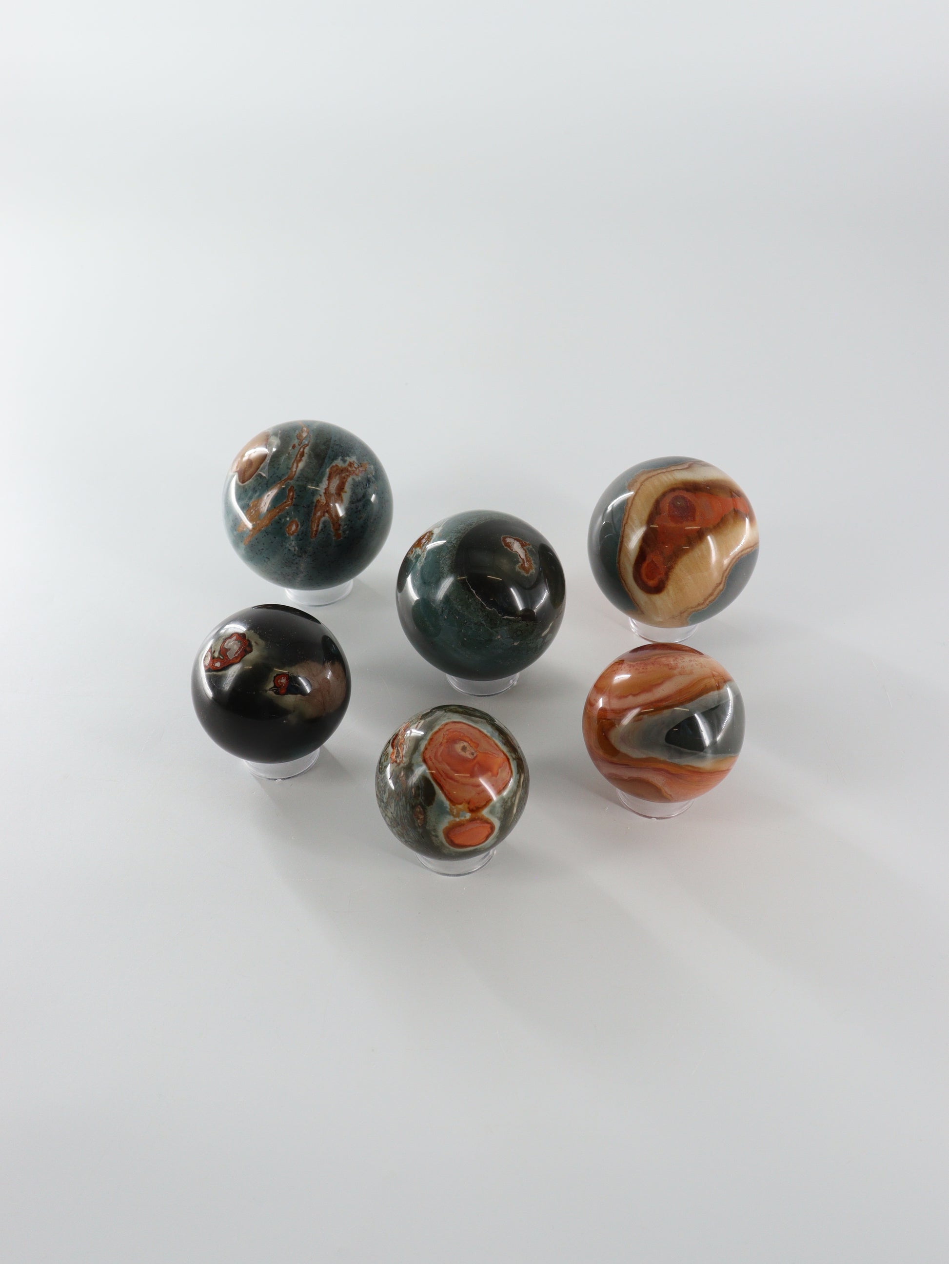 Polychrome Jasper Spheres Set of 6 - Expert Wholesale and Supplier of Wholesale Crystals & Bulk Gemstones, []