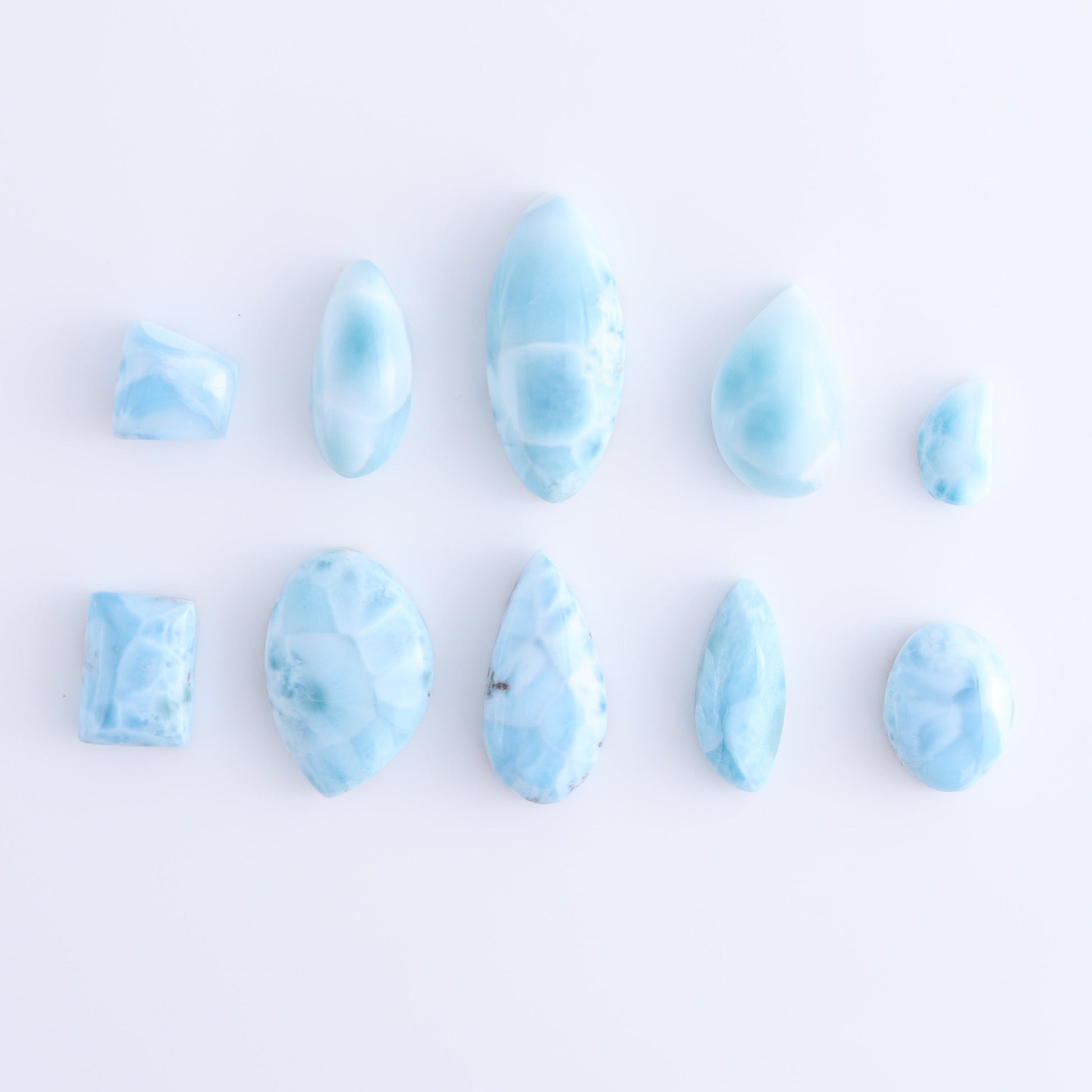 Larmiar Cabs Set of 10 - Expert Wholesale and Supplier of Wholesale Crystals & Bulk Gemstones, ["Cabs","Freeform","Freeforms","Larimar"]