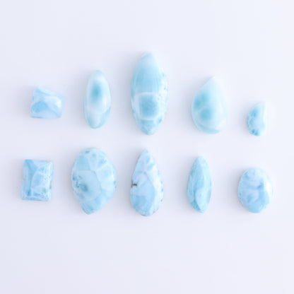 Larmiar Cabs Set of 10 - Expert Wholesale and Supplier of Wholesale Crystals & Bulk Gemstones, ["Cabs","Freeform","Freeforms","Larimar"]