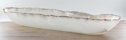 Mexican Onyx/Calcite Canoe Bowl 34"
