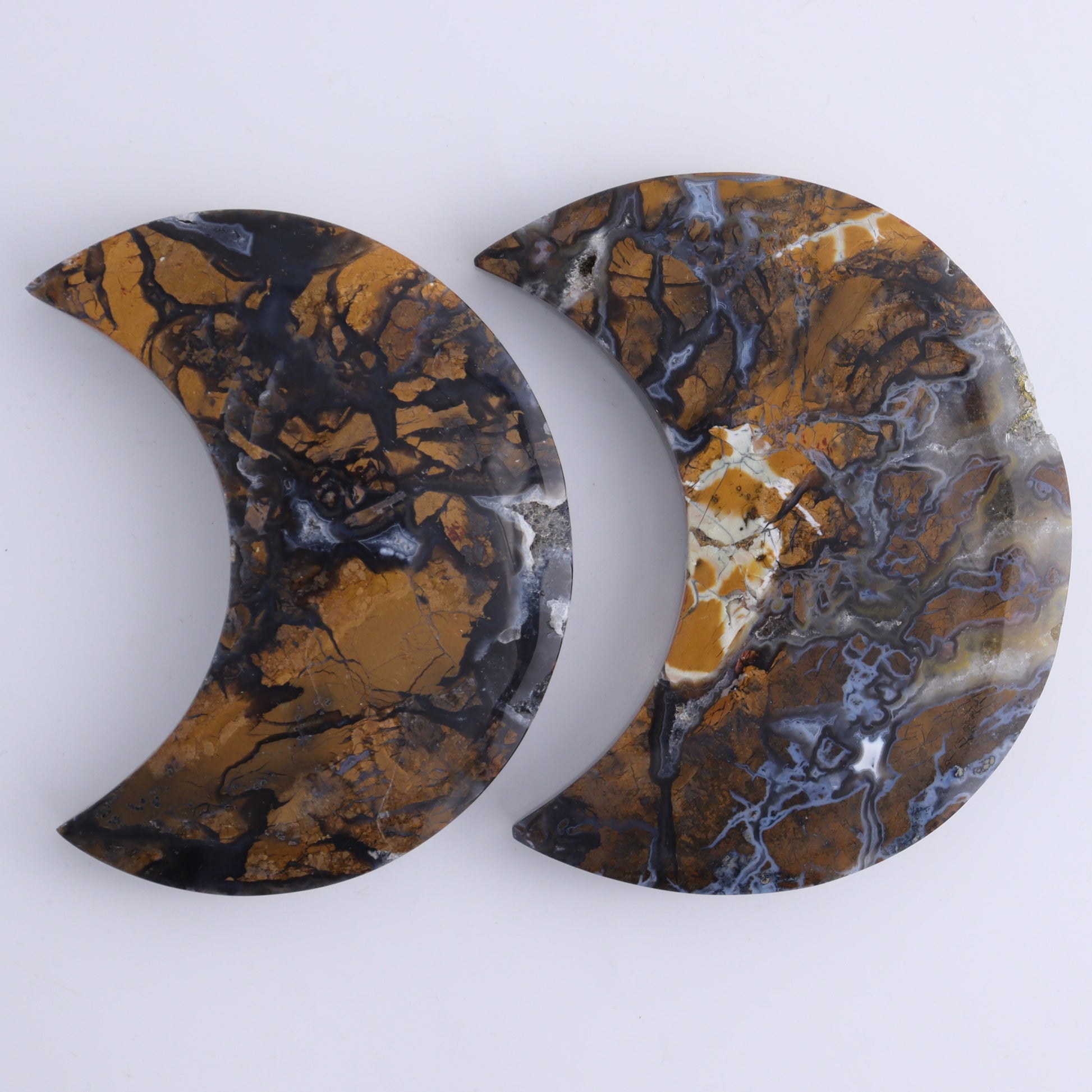 Brecciated Jasper Mixed Carvings Set of 6 - Expert Wholesale and Supplier of Wholesale Crystals & Bulk Gemstones, ["Brecciated Jasper","Freeforms","Indonesia","Mermaid Tail","moons"]
