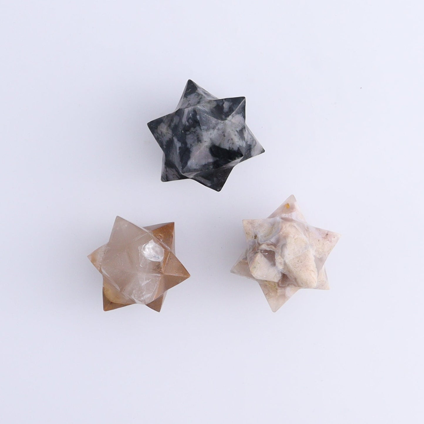 Mixed Stones Stars Set of 15 - Expert Wholesale and Supplier of Wholesale Crystals & Bulk Gemstones, ["jasper","Quartz","Rose Quartz","stars"]