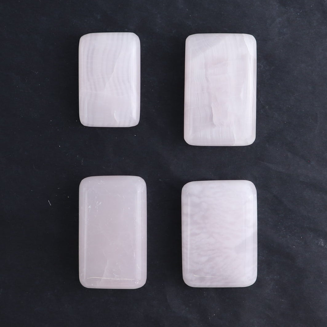Pink Mangano Calcite Rectangles Set of 12